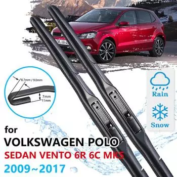 Щетки переднего стеклоочистителя автомобиля для Volkswagen VW POLO Sedan Vento 6R 6C 2009 ~ 2017 MK5, щетки для лобового стекла, автомобильные аксессуары
