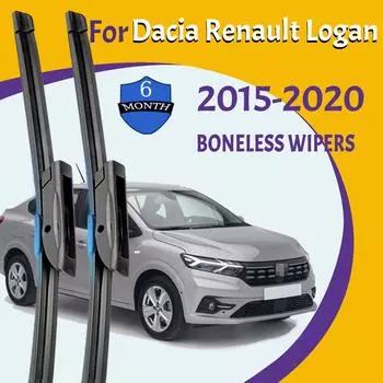 Щетки стеклоочистителя для Dacia Renault Logan 2015-2020 Переднее лобовое стекло Чистка окна Ветровое стекло Автозапчасти Автомобильные щетки для дождя 22 +19