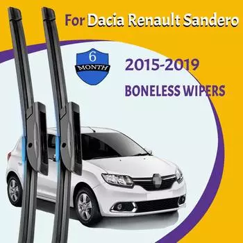 Щетки стеклоочистителя для Dacia Renault Sandero 2015-2019 Переднее лобовое стекло Чистка окна Ветровое стекло Автозапчасти Автомобильные щетки для дождя 22 +19