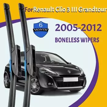 Щетки стеклоочистителя для Renault Clio 3 III Grandtour 2005-2012 Переднее лобовое стекло Очистка окна Ветровое стекло Автозапчасти Автомобильные щетки для дождя