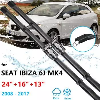 Щетки стеклоочистителя для SEAT Ibiza 6J MK4 2008 ~ 2017, комплект передних и задних щеток для бампера, лобовое стекло, лобовое стекло хэтчбека Rear Wiper