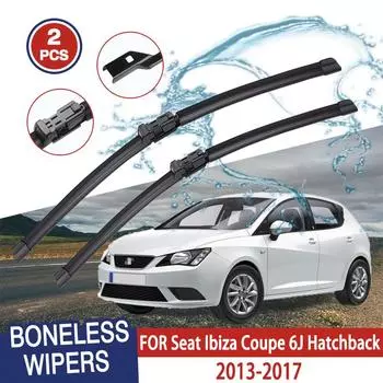 Щетки стеклоочистителя для Seat Ibiza Coupe 6J Hatchback 2013-2017 Переднее лобовое стекло Очистка окна Ветровое стекло Автозапчасти Автомобильные щетки для дождя