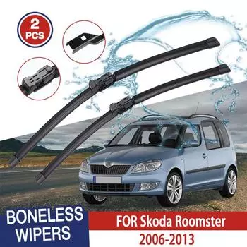 Щетки стеклоочистителя для Skoda Roomster 2006-2013 Переднее лобовое стекло Очистка окна Ветровое стекло Автозапчасти Автомобильные щетки для дождя 21 +21