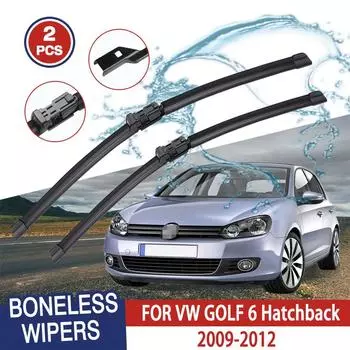 Щетки стеклоочистителя для VW GOLF 6 Hatchback 2009-2012 Переднее лобовое стекло Очистка окна Ветровое стекло Автозапчасти Автомобильные щетки для защиты от дождя 24 +19