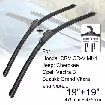 Щетки стеклоочистителя переднего лобового стекла автомобиля 19 + 19 J Hook U-типа, универсальный для Honda Jeep Opel Suzuki