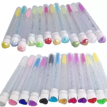 Щеточка для ресниц, трубка для наращивания ресниц, щеточка для бровей, набор для макияжа с защитой от пыли в форме сердца(Случайный стиль) as the picture