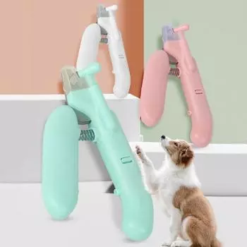 Щипчики для ногтей домашних животных со светодиодной подсветкой, предохранительный замок, защита от детей, триммер для ногтей кошек и собак, портативные щипчики для ногтей для кошек и собак, кроликов зелёный