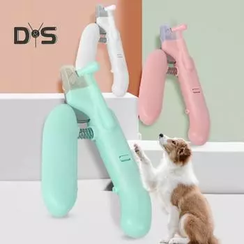 Щипчики для ногтей домашних животных со светодиодной подсветкой, предохранительный замок, защита от детей, триммер для ногтей кошек и собак, портативные щипчики для ногтей для кошек и собак, кроликов зелёный