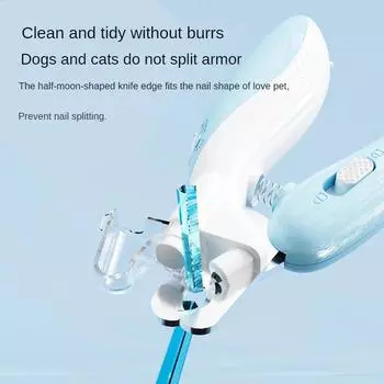 Щипчики для ногтей домашних животных Триммер для ногтей собак и кошек Экономящие труд машинки для стрижки ногтей Удобная светодиодная электрическая шлифовальная машина для ногтей Товары для ухода за собаками небесно-голубой