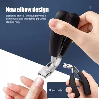 Щипчики для толстых ногтей, прочные щипчики для ногтей на ногах с контейнером для сбора, широко открывающиеся щипчики для ногтей для пожилых людей A