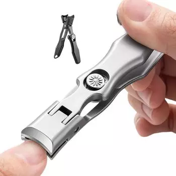 Щипчики для толстых ногтей с длинной ручкой, большой и широкий открывающийся резак, предотвращающий разбрызгивание, щипчики для ногтей, триммер серебряный