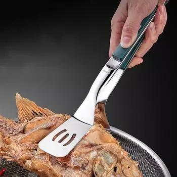 Щипцы для барбекю из нержавеющей стали, длинная ручка, Нескользящий инструмент для приготовления стейка, зажим для хлеба, зажим для выпечки, зажим для десертов, салатов