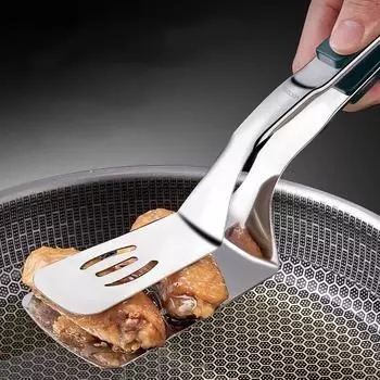 Щипцы для барбекю из нержавеющей стали, длинная ручка, Нескользящий инструмент для приготовления стейка, зажим для хлеба, зажим для выпечки, зажим для десертов, салатов