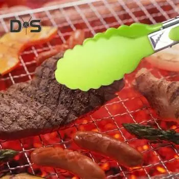 Щипцы для барбекю Эргономичная ручка Термостойкие металлические щипцы для сервировки еды на гриле жёлтый
