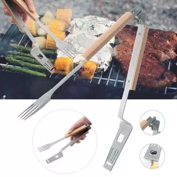 Щипцы для барбекю с длинной ручкой, устойчивая к высоким температурам посуда