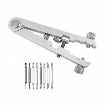 Щипцы для браслета часов 6825 Стандарт для снятия пружинных стержней Набор инструментов для ремонта и снятия ремешков часов чёрный