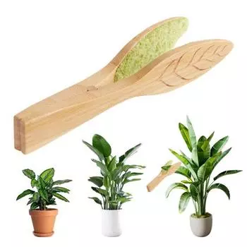 Щипцы для чистки листьев с деревянной ручкой, комнатное растение, уличное растение, щетка для удаления пыли с листьями, портативное растение