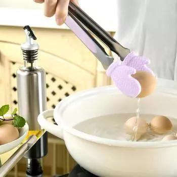 Щипцы для еды. Хороший захват. Нескользящая длинная ручка. Форма руки. Конструкция замка. Противоожоговая. Эргономичный, устойчивый к высоким температурам силиконовый зажим для барбекю. Кухонные принадлежности. фиолетовый