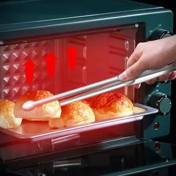 Щипцы для еды из нержавеющей стали 304, термостойкие, с длинной ручкой, многофункциональные, стейк, мясо, барбекю, шведский стол, сервировка хлеба L