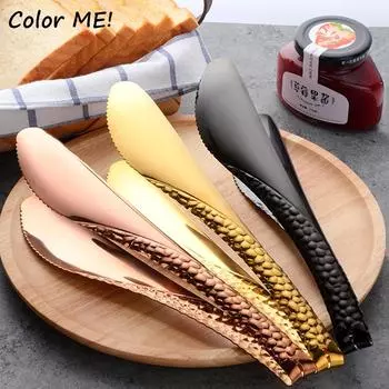 Щипцы для еды из нержавеющей стали, антижаровые зажимы для салата, хлеба, зажим для печенья, кухонные щипцы для барбекю, гриля, кухонные щипцы, кухонная утварь серебряный