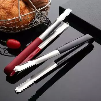 Щипцы для еды из нержавеющей стали для шведского стола, щипцы для сервировки, зажим для льда, зажим для полотенец, зажим для хлеба, зажим для фруктов, зажим для мяса на гриле для домашнего ресторана чёрный