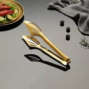 Щипцы для еды из нержавеющей стали, кухонная утварь, кухонный инструмент для шведского стола, золотисто-устойчивый, анти-жаркий зажим для хлеба и говядины, зажимы для выпечки небесно-голубой