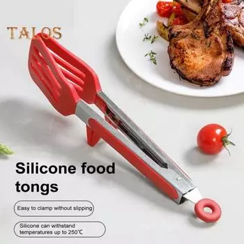 Щипцы для еды из нержавеющей стали, кухонные щипцы с антипригарным покрытием для выпечки барбекю, конструкция с фиксатором, зажим для приготовления рыбного стейка, барбекю для ресторанов, дома S зелёный