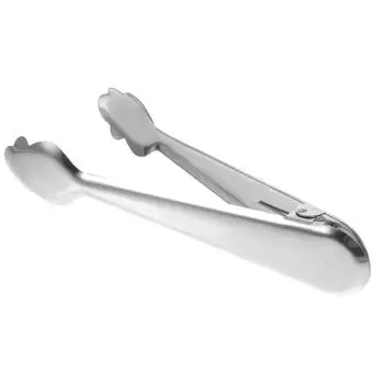 Щипцы для еды из нержавеющей стали, серебряный зажим для кухни, сервировки, барбекю, быстрого зажима для стейков, активного отдыха на свежем воздухе 18.5X3.5X2CM серебряный