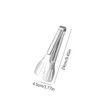 Щипцы для еды из нержавеющей стали Щипцы для барбекю Мясной салат Стейк Зажим для сервировки еды Пинцет Длинные щипцы для приготовления барбекю Кухонная утварь 9inch