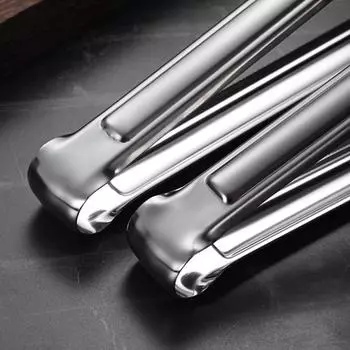 Щипцы для еды из нержавеющей стали Щипцы для барбекю Мясной салат Стейк Зажим для сервировки еды Пинцет Длинные щипцы для приготовления барбекю Кухонная утварь 9inch