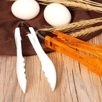 Щипцы для еды из нескользящего ПП пищевого класса, удобные для захвата, зажим для стейков, кухонные принадлежности белый