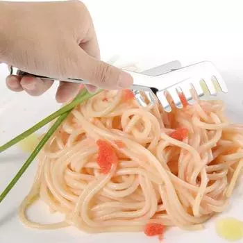 Щипцы для еды Экологичные нержавеющие нержавеющие держатели для еды из нержавеющей стали Зажимы для бытовых нужд серебряный