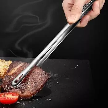 Щипцы для гриля из нержавеющей стали, кухонные щипцы, длинный зажим для барбекю, щипцы для приготовления пищи, щипцы для мяса, кухонная утварь для барбекю