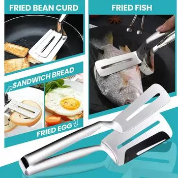 Щипцы для хлеба из нержавеющей стали, щипцы для стейков, щипцы для стейков, щипцы для барбекю, кухонные щипцы One Size