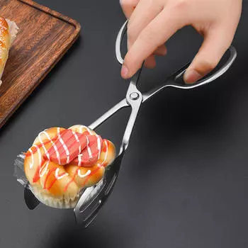 Щипцы для хлеба Ножницы из нержавеющей стали Посуда для шведского стола Стейк-гриль Зажим для выпечки Argent