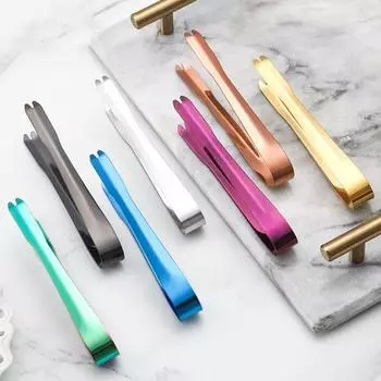 Щипцы для кубиков льда из нержавеющей стали, щипцы для сервировки еды, прочный кухонный мини-зажим для салата, тостера, десертов, закусок