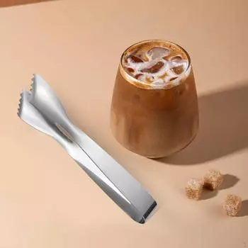 Щипцы для кубиков льда, щипцы для барбекю, удобная ручка, легко чистится, кухонный мини-сахар для конфет серебряный