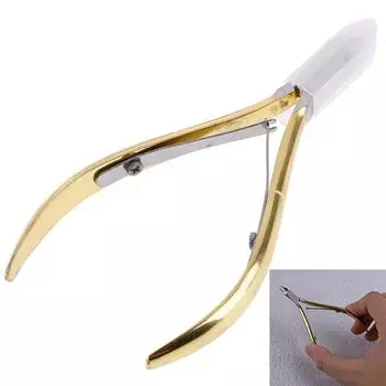 Щипцы для кутикулы из нержавеющей стали, резак для омертвевшей кожи, машинка для стрижки ногтей, маникюрный инструмент золотой