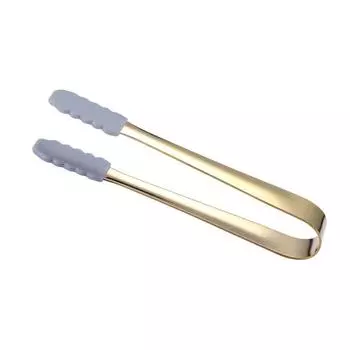 Щипцы для льда из нержавеющей стали 304 с силиконовой головкой, нескользящие, креативные, позолоченные, для еды, льда, кухонные принадлежности, щипцы для барбекю, инструменты Gold