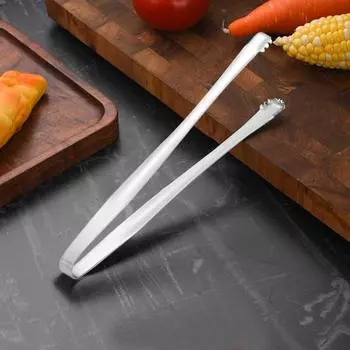 Щипцы для льда из нержавеющей стали Yousheng, 15 см, зажим для еды, для кубиков сахара, закусок, фруктов, зажим для барбекю, приспособление для удаления осколков яиц, легко моющиеся сервировочные щипцы серебряный