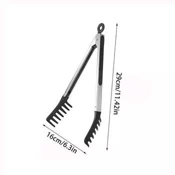 Щипцы для лапши из нержавеющей стали. Нескользящая ручка. Термостойкий патрон. Удобные для хранения многофункциональные щипцы для еды. 11inch