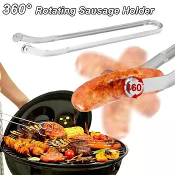Щипцы для переворачивания сосисок на гриле, устойчивые к высоким температурам, металлические зажимы для переворачивания хот-догов на гриле, многоцелевые щипцы для приготовления пищи