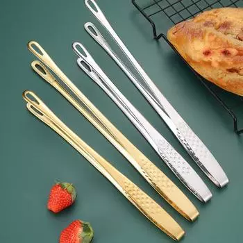 Щипцы для пищевых продуктов Зажим для пищевых продуктов Пищевой термостойкий Без запаха Антидеформированный Гладкий край Нержавеющая сталь Удобная ручка Противоскользящая Длинная ручка Полая поверхность XL серебряный