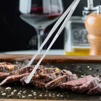 Щипцы для приготовления пищи Пинцет из нержавеющей стали Щипцы для барбекю 12 дюймов Прецизионные зубчатые кончики