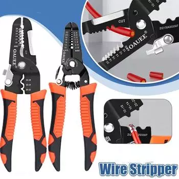 Щипцы для проводов с эргономичной ручкой. Щипцы для обжима кабелей. Многоцелевой съемник для зачистки проводов. Электрик. 7inch