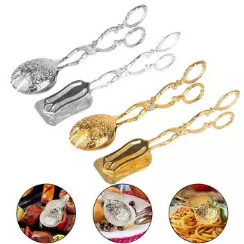 Щипцы для шведского стола Кулинарные принадлежности Позолоченный зажим для закусок и тортов Зажим для салатов и кондитерских изделий Винтажный инструмент для выпечки и барбекю Зажим для фруктовых салатов и тортов B