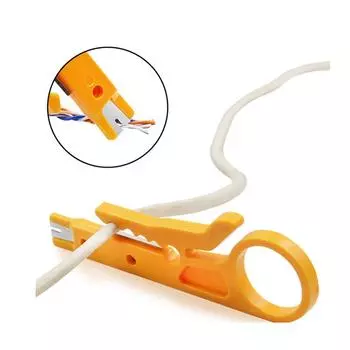 Щипцы для зачистки проводов. Простой нож для зачистки и отбивания проволоки. Маленький желтый нож. Взбивалки для проволоки. Клещи для обжима кабеля. жёлтый