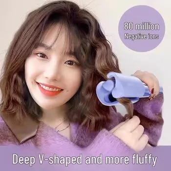 Щипцы для завивки Egg Roll 32 мм для создания стойких волн — безопасны для коротких волос, создают крупные локоны без повреждения волос вишневый розовый