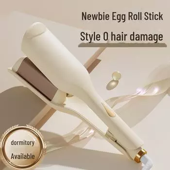 Щипцы для завивки французских яичных рулетиков 36 мм — дизайн с большой волной и водной рябью для использования дома и в общежитии жёлтый