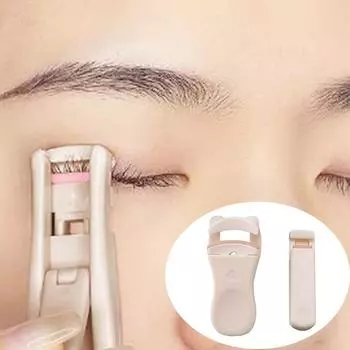 Щипцы для завивки ресниц, долговечные для начинающих, мультяшный дизайн, мини-питание для женщин, аксессуары для макияжа, инструмент, подходящий для всех форм ресниц A